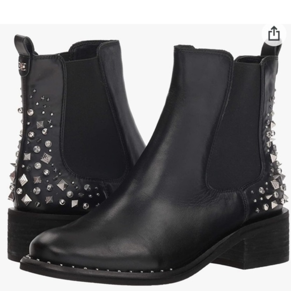 Sam Edelman black studded leather ankle boots